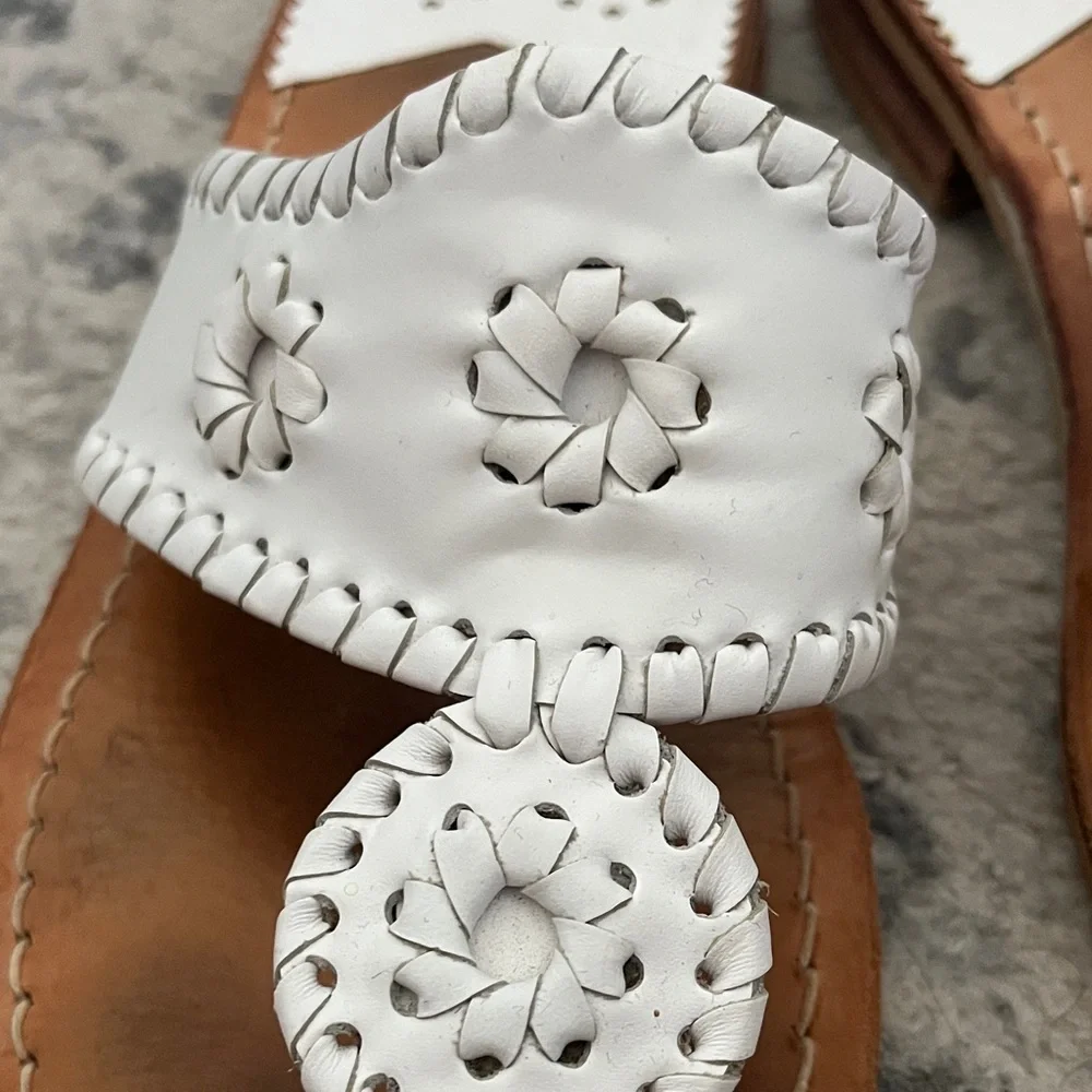 Jack Rogers White Leather Sandals - Picture 2 of 5